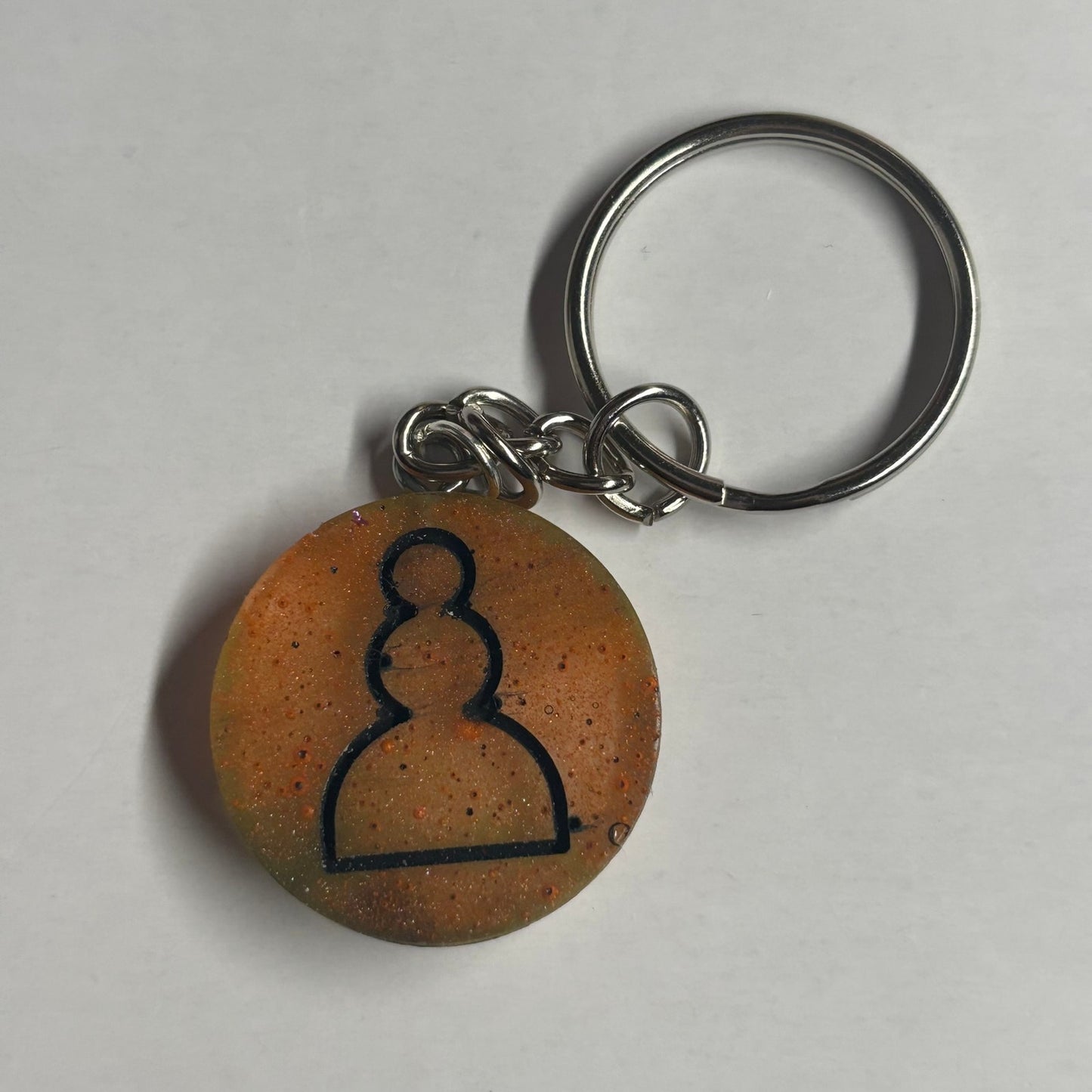 Burnt Orange Pawn - Handmade Resin Keychain