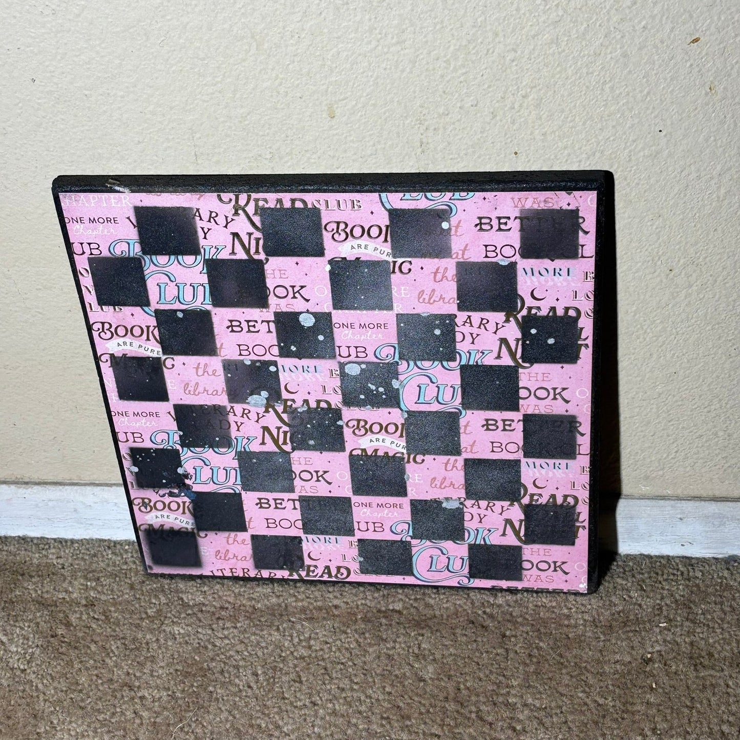 Pink Black Book Club - Scrapbook Chess Board