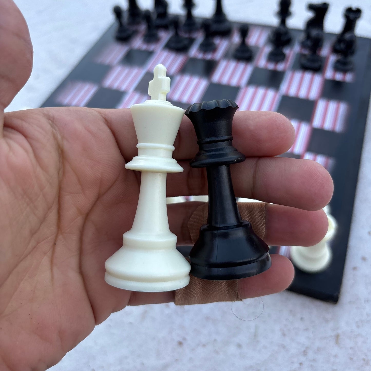 Red Stripes - Scrapbook Chess Set