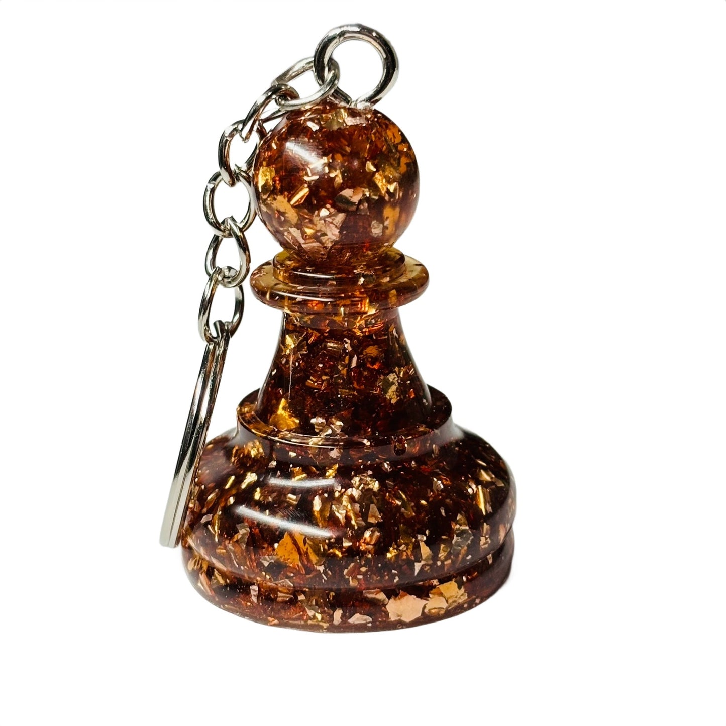 Amber Crystal Pawn - Handmade Resin Keychain - Large Edition