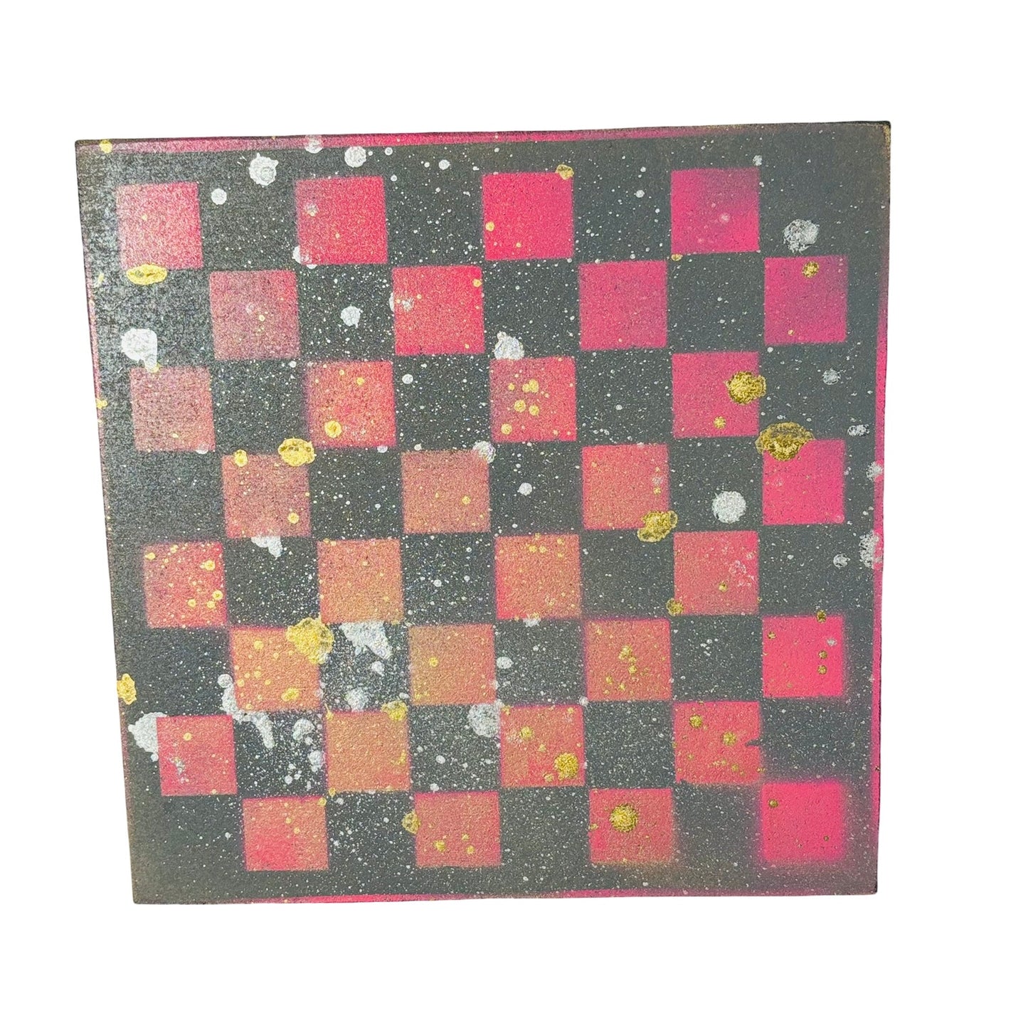 Gray & Pink - Painted Chess Board