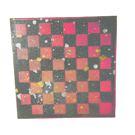 Gray & Pink - Painted Chess Board