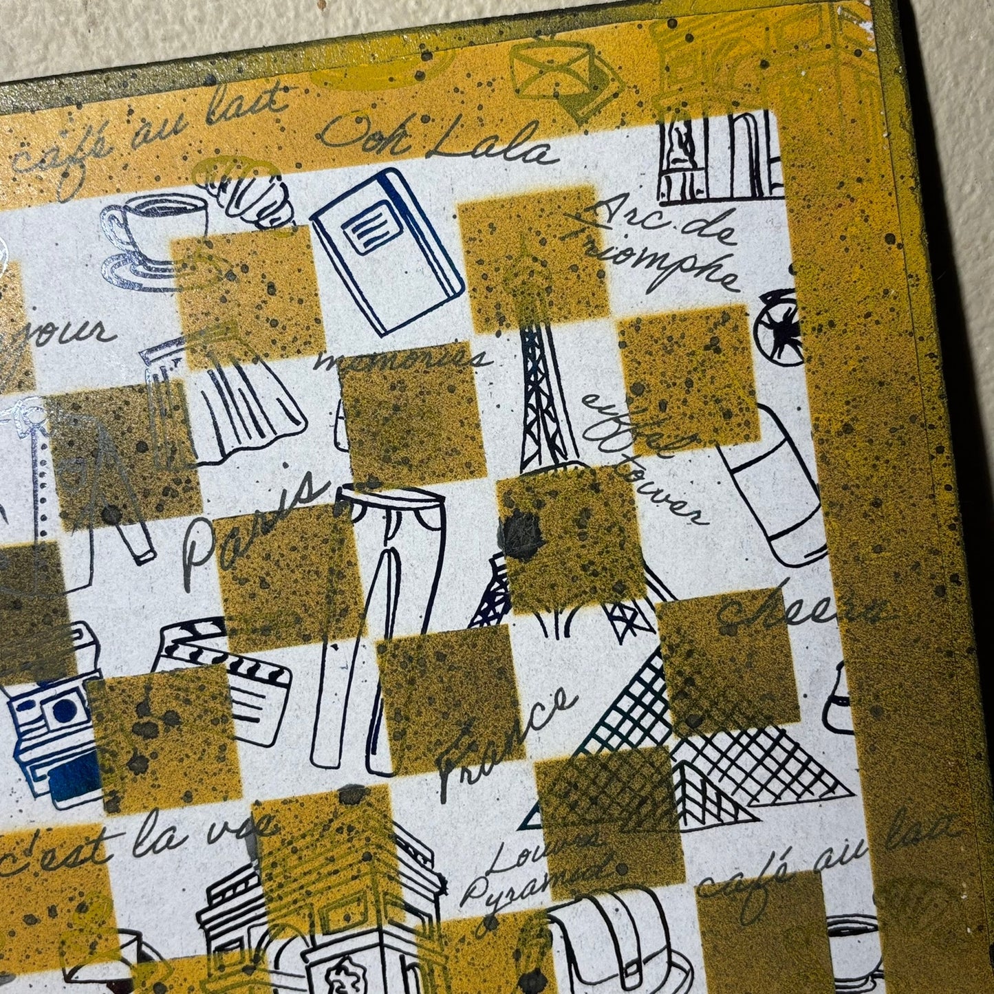 Sketch Yellow - Scrapbook Chess Board