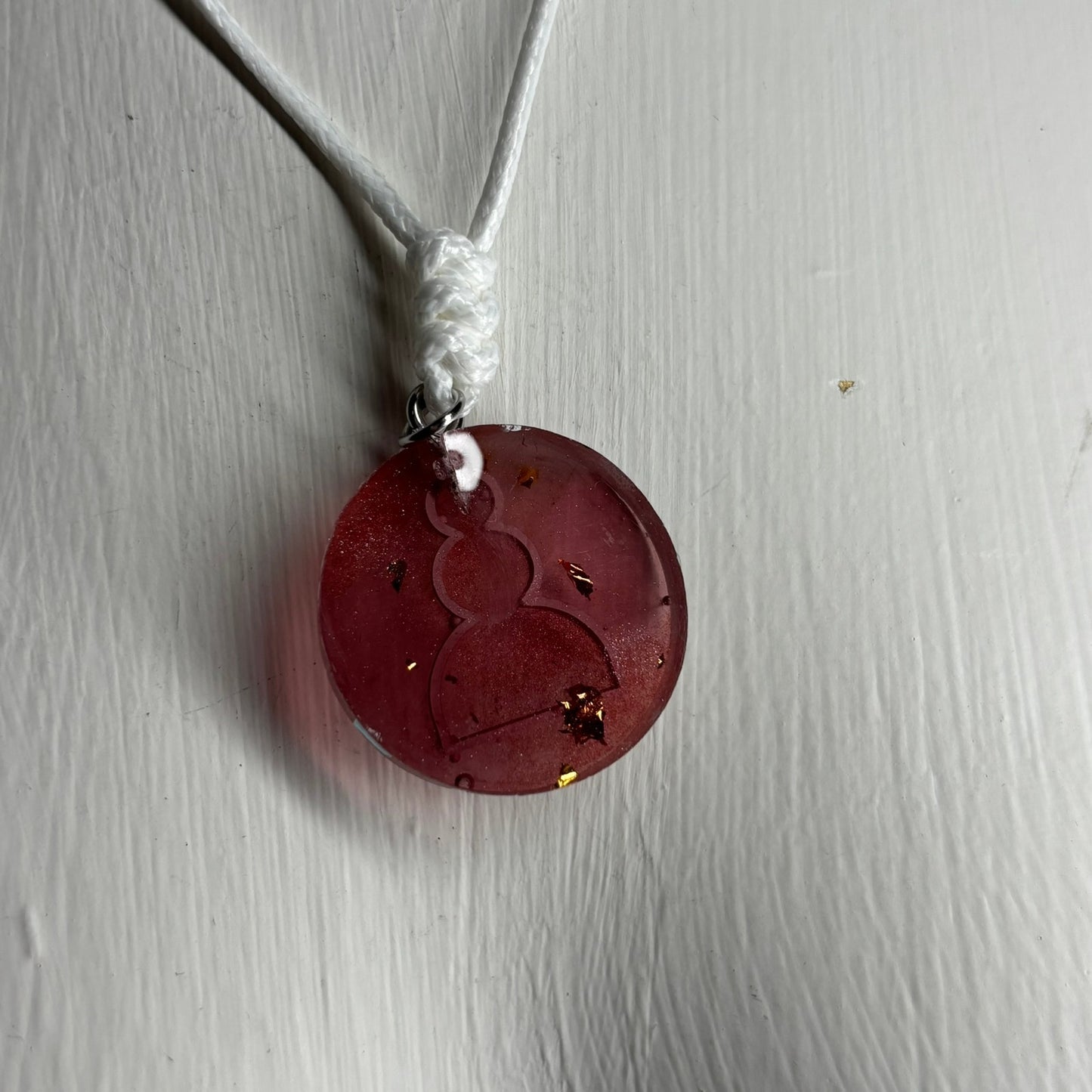 Violet Red Pawn - Handmade Resin Chess Necklace