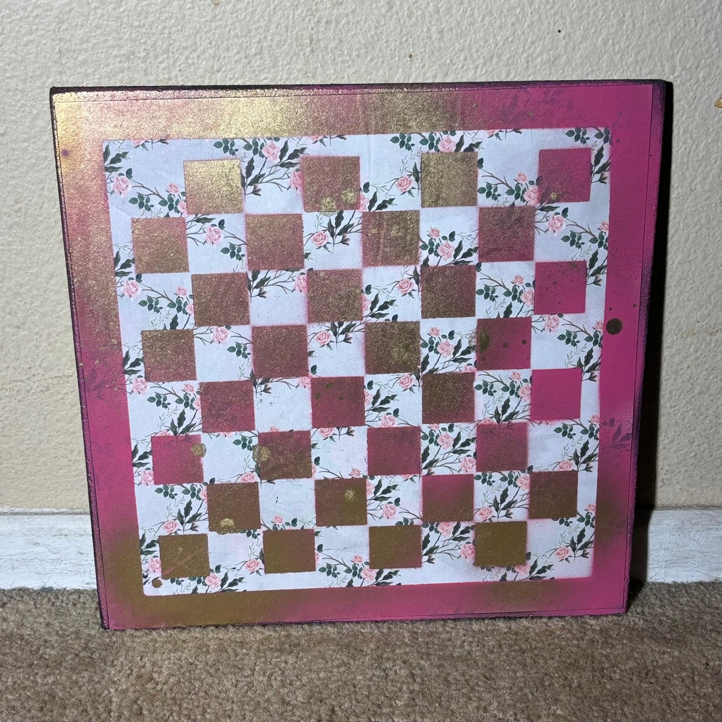Pink Gold - Scrapbook Chess Board