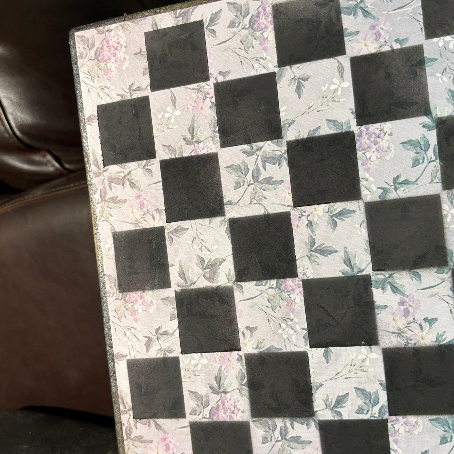 Minty Flowers - Scrapbook Chess Board