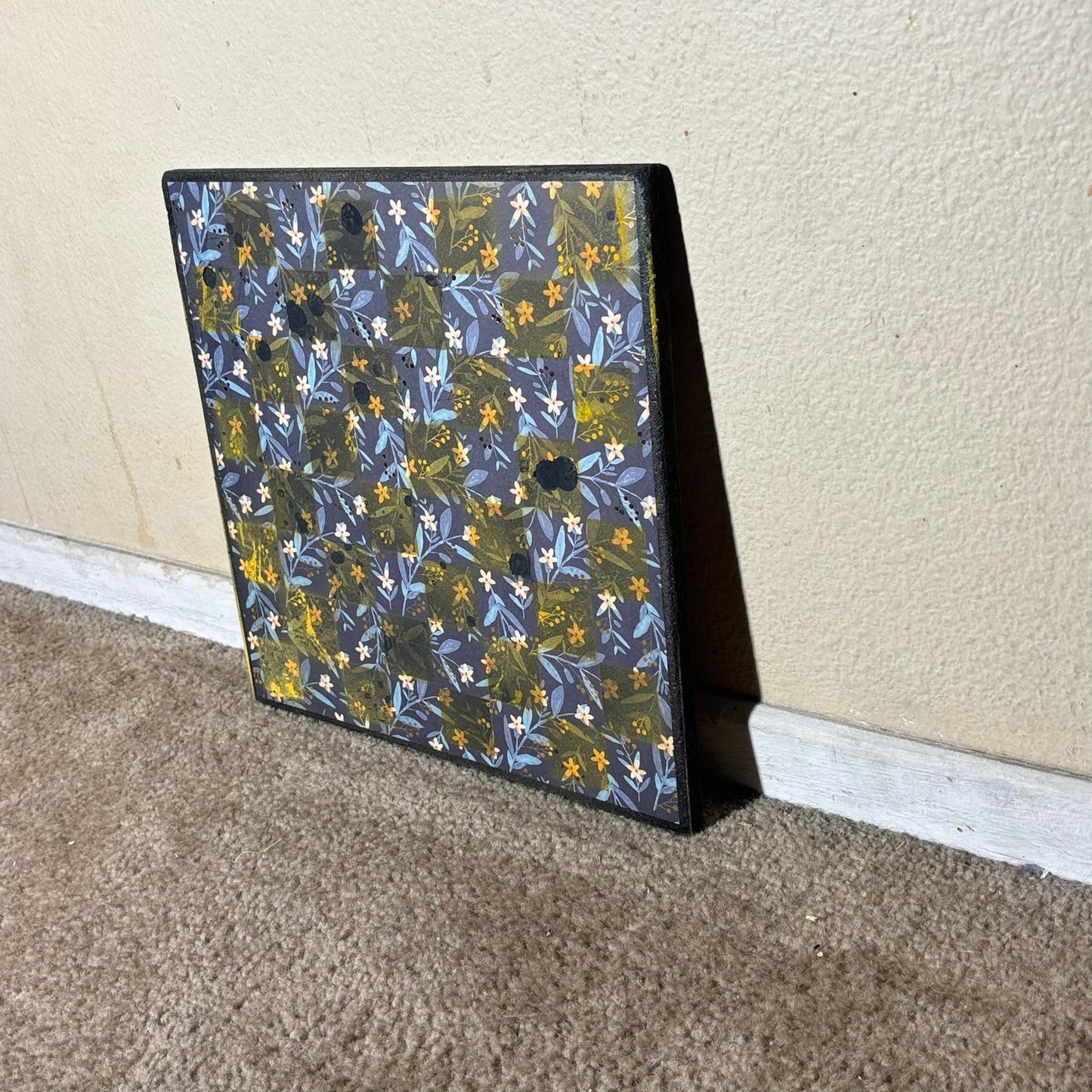 Messy Yellow - Scrapbook Chess Board