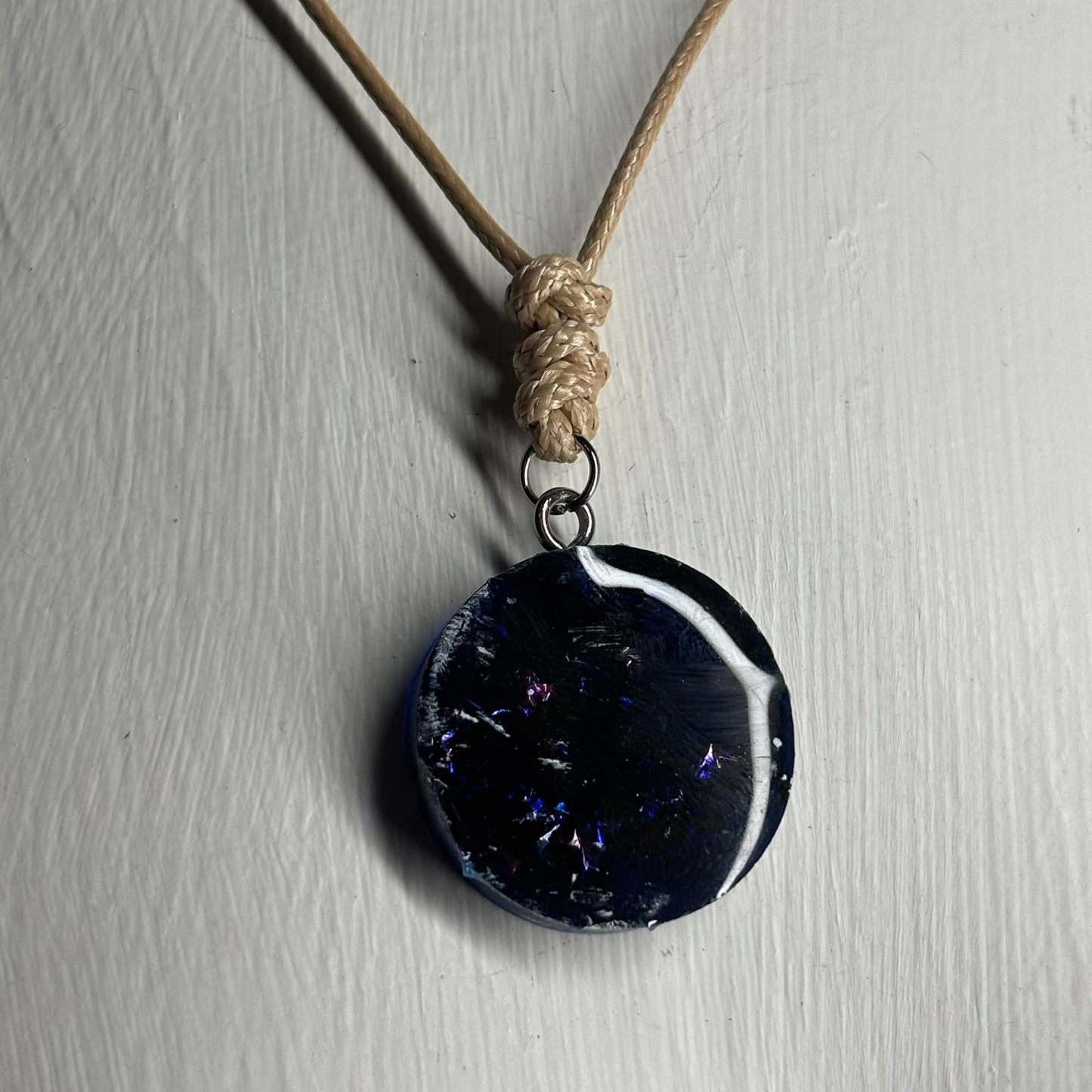 Navy Blue Pawn - Handmade Resin Chess Necklace