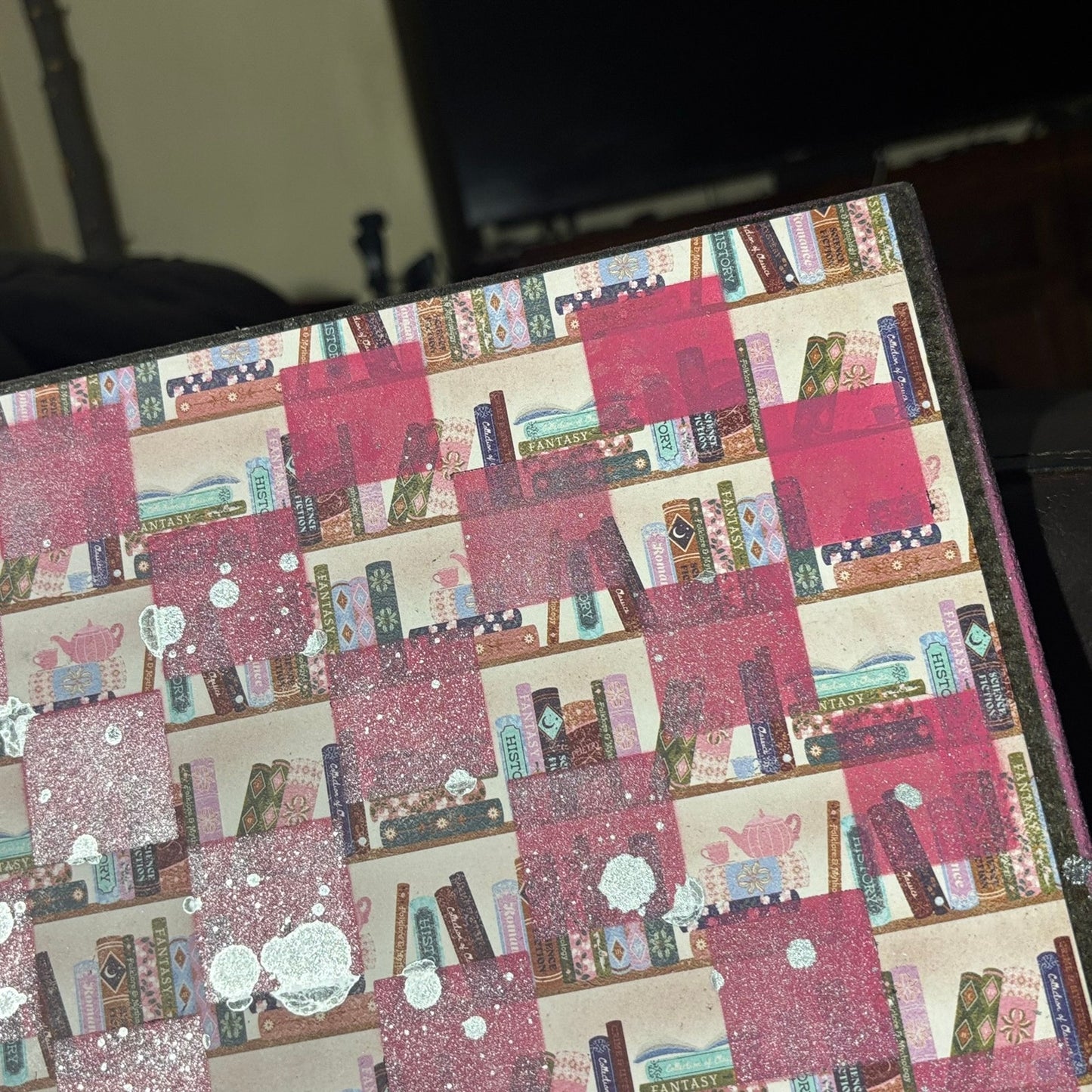 Pink Library - Scrapbook Chess Board