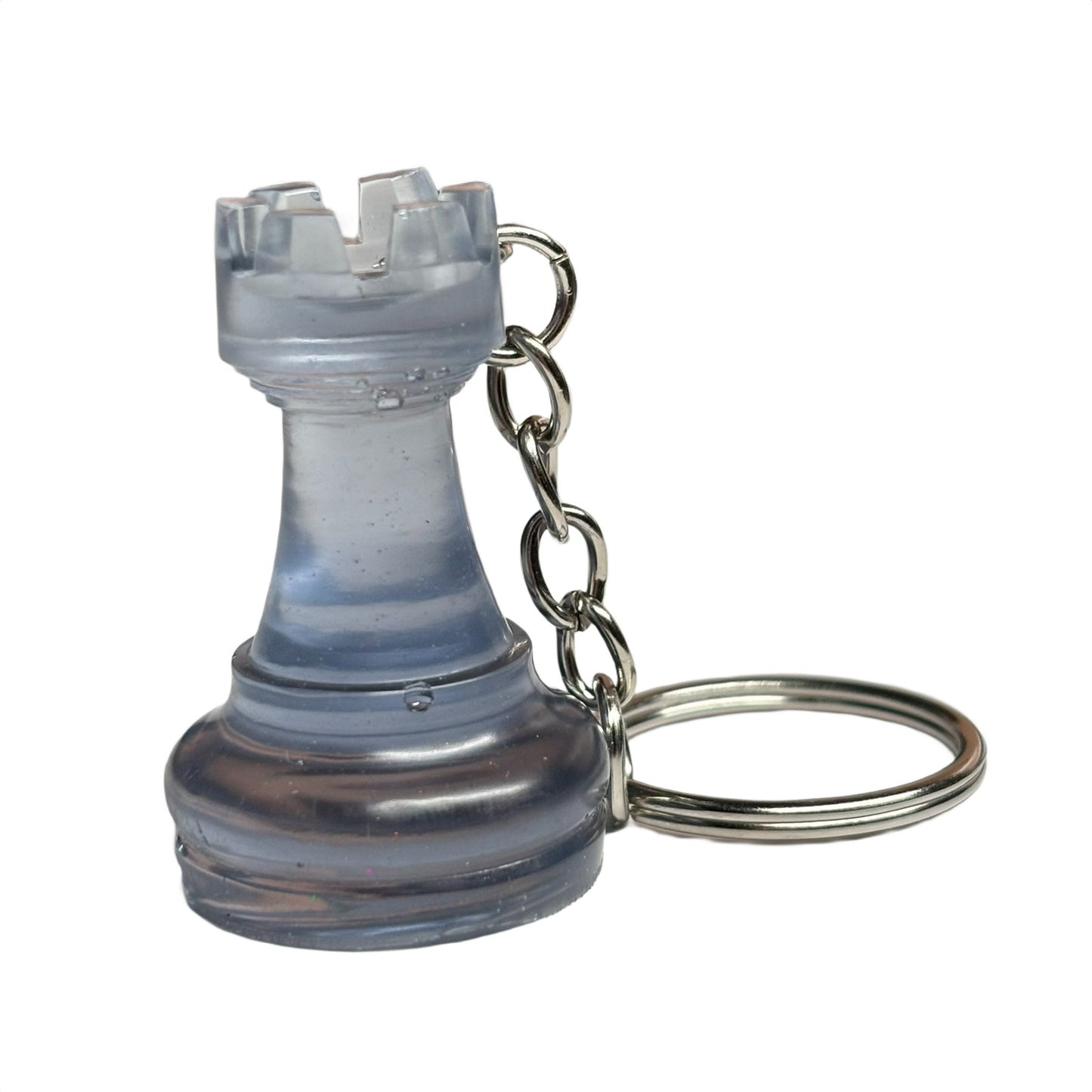 Clear Blue Rook - Handmade Resin Keychain