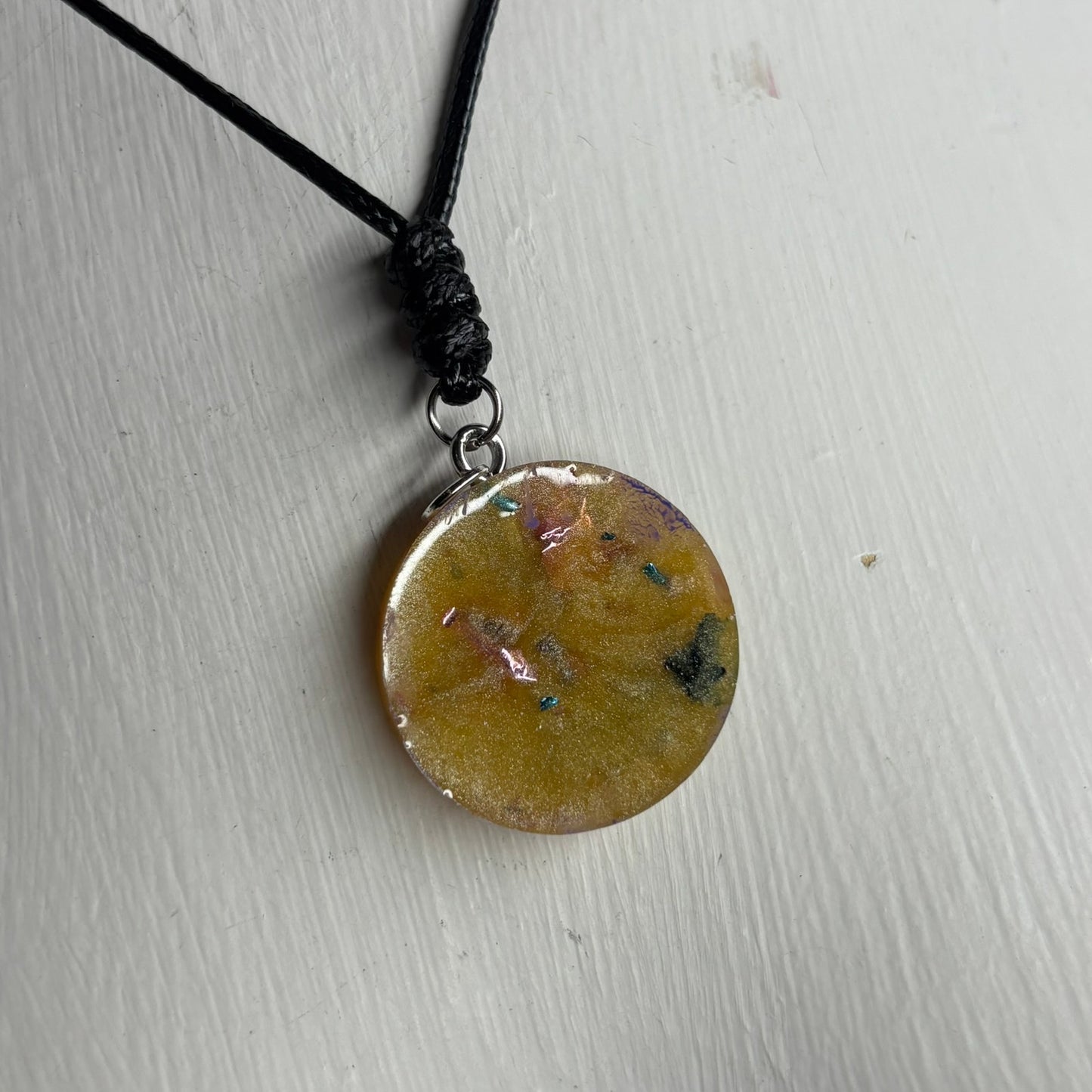 Yellow & Purple King - Handmade Resin Chess Necklace