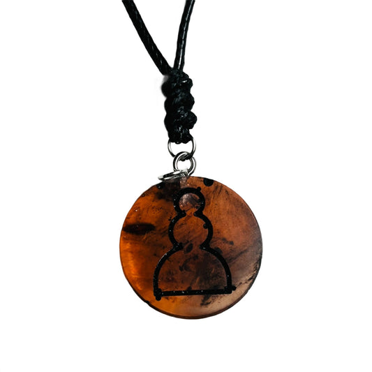 Translucent War Orange Pawn - Handmade Resin Chess Necklace