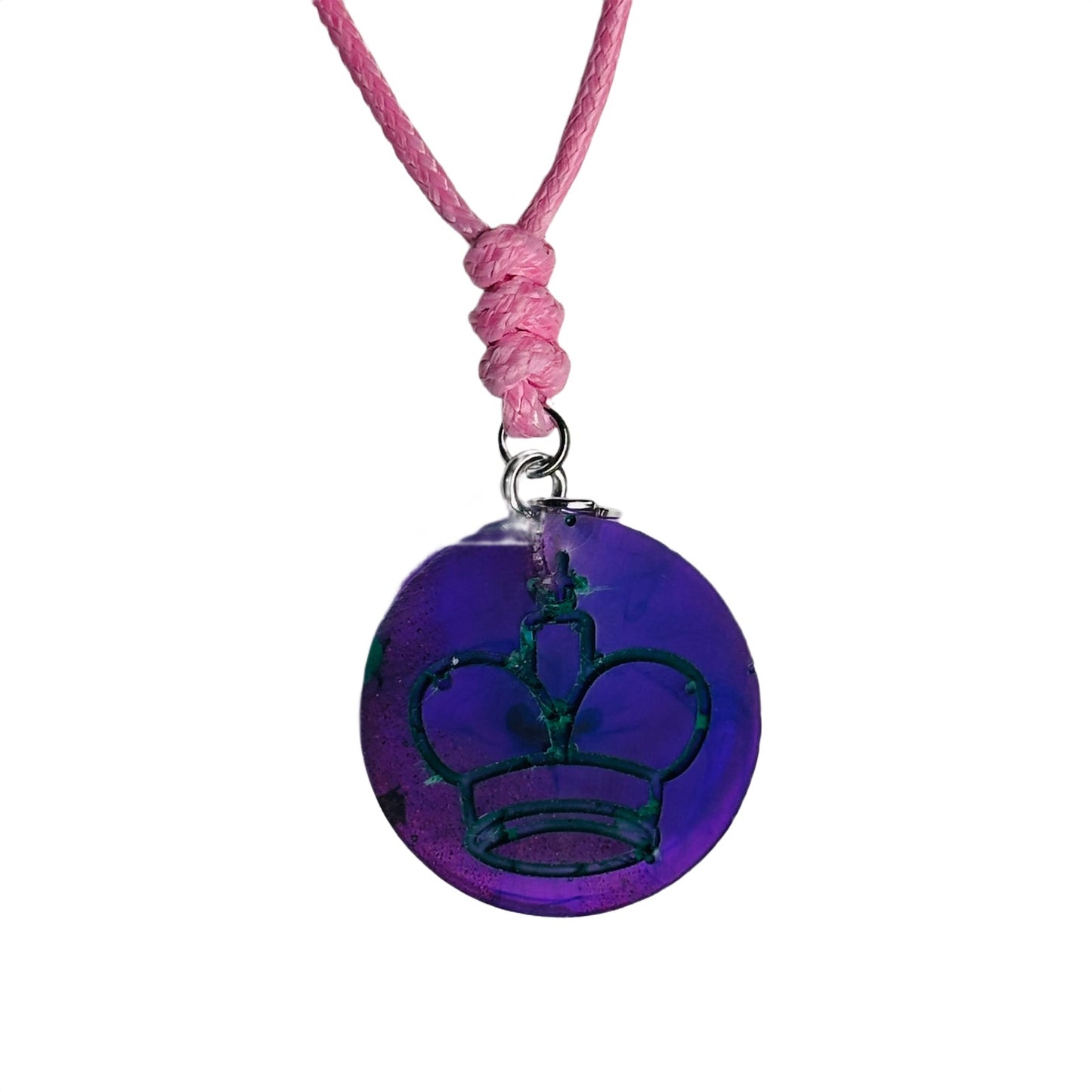 Royal Purple King - Handmade Resin Chess Necklace