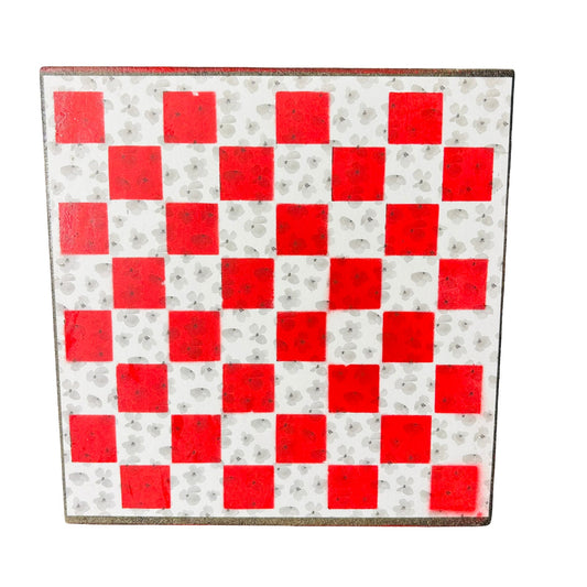 Gray White & Red - Scrapbook Chess Board
