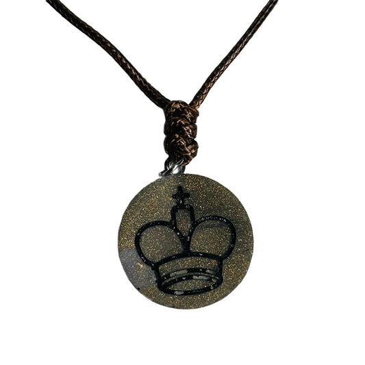 Royal Green King - Handmade Resin Chess Necklace