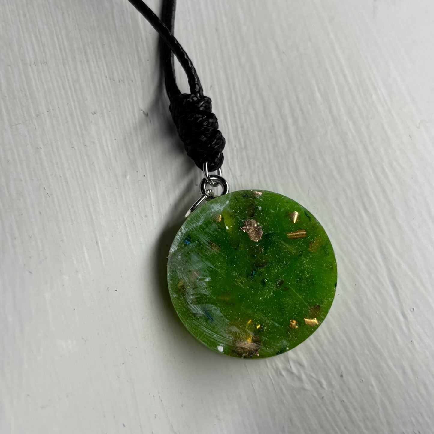 Green Crystal Queen - Handmade Resin Chess Necklace