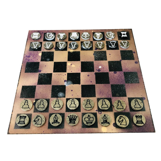 Golden Purple - Painted Chess Set