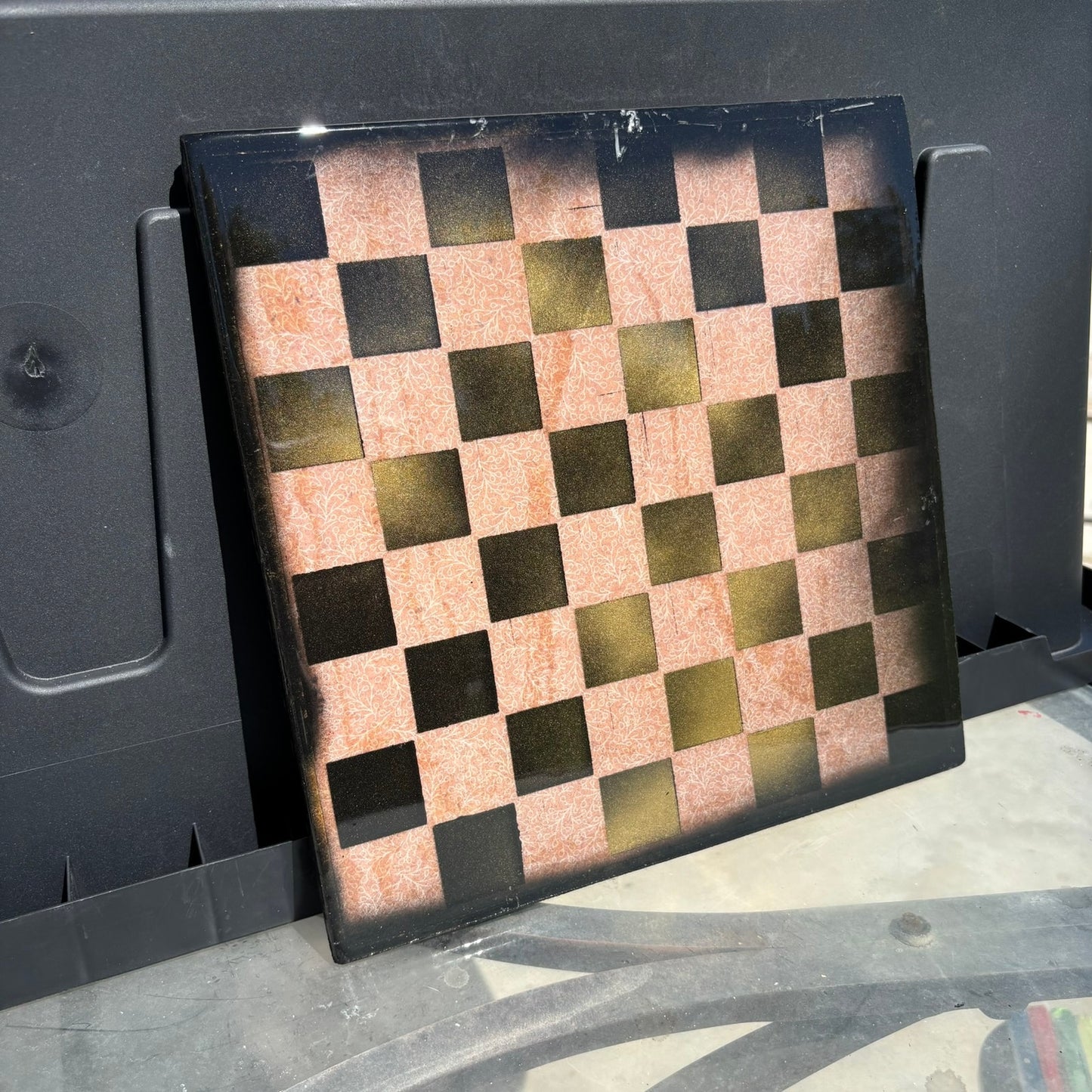 Peach Pink - Resin Coated Chess Board