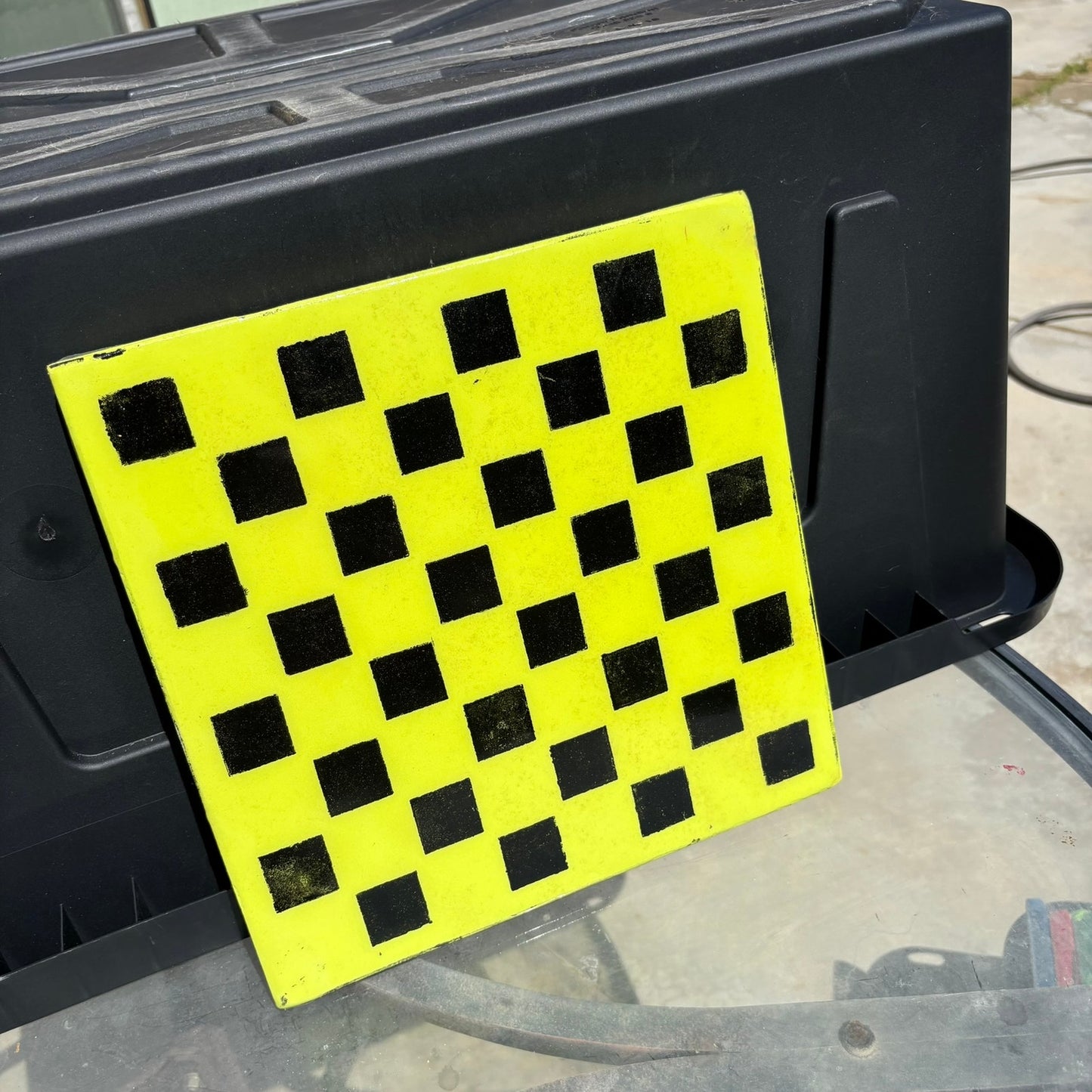 Lime Green & Black - Resin Coated Chess Board