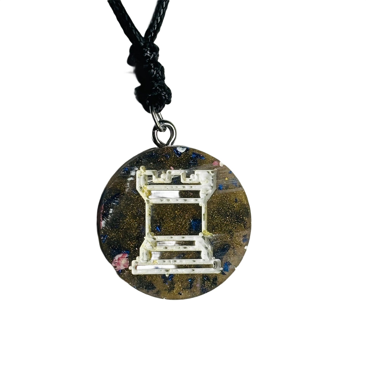 Vintage Luxury Rook - Handmade Resin Chess Necklace
