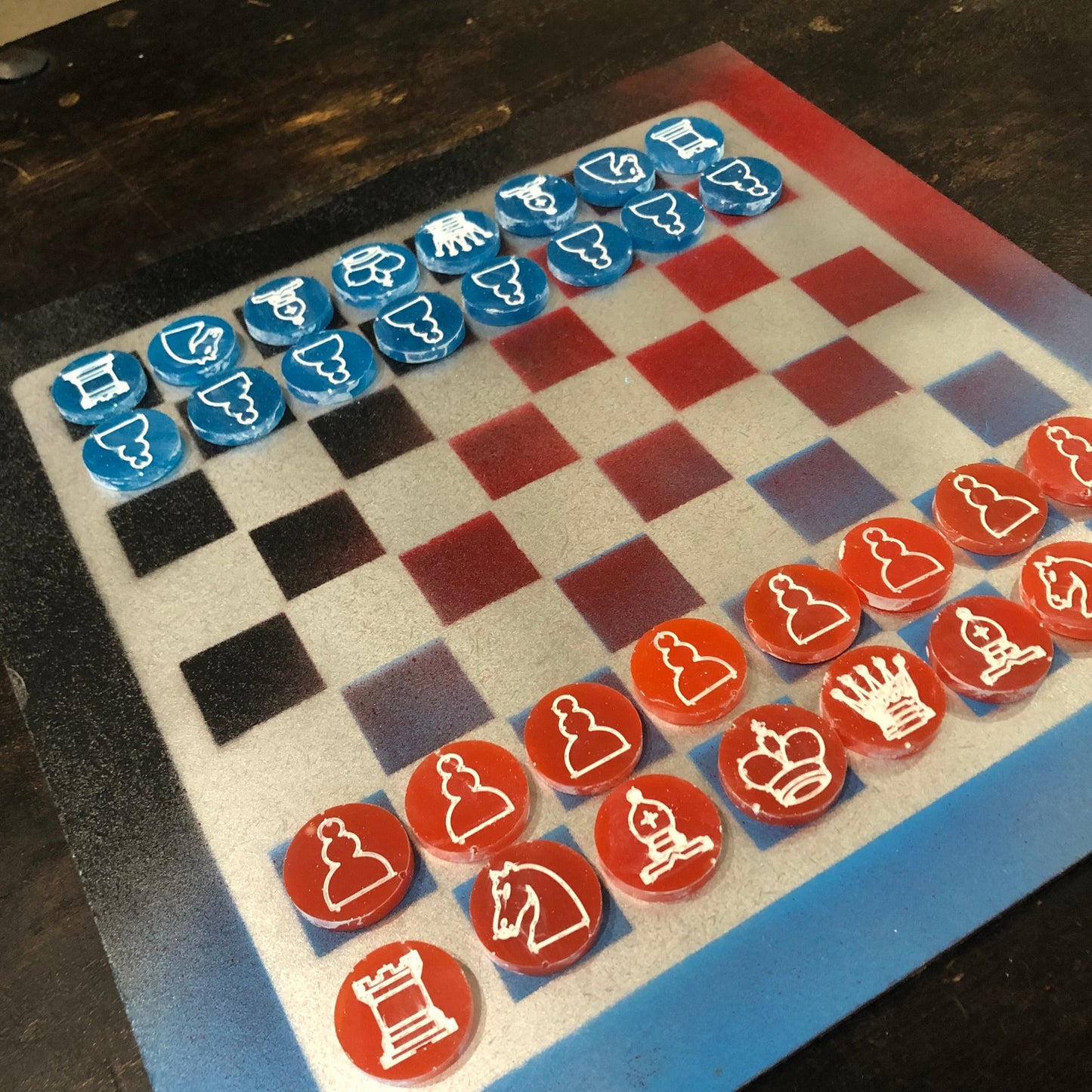 Rocket Chromed - Painted Chess Set