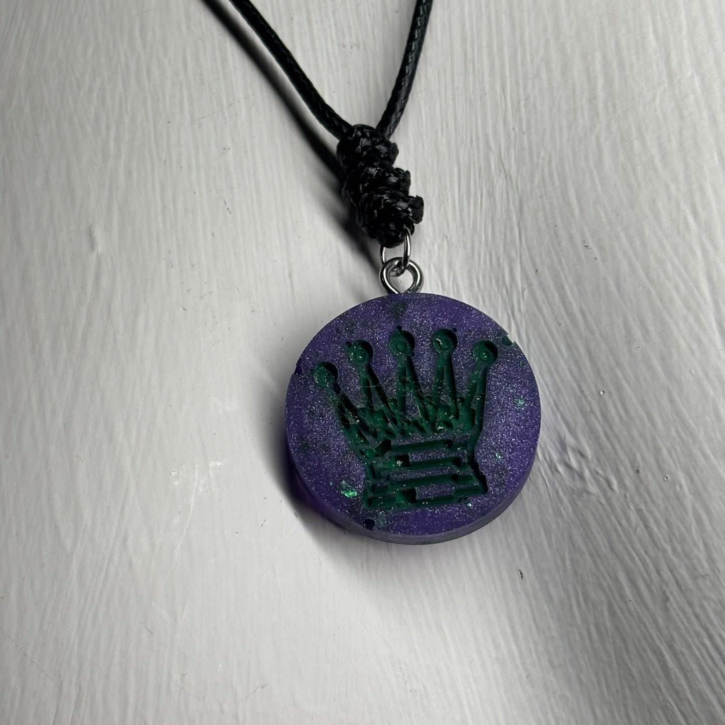 Purple Dark Queen - Handmade Resin Chess Necklace