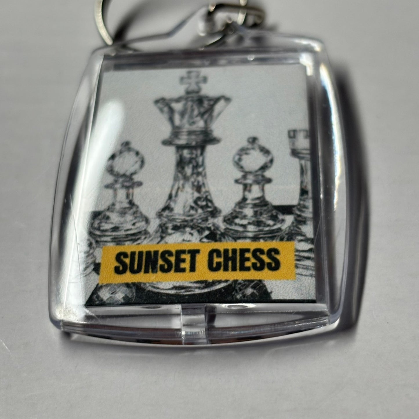 Vintage White - Chess  Photo Keychain