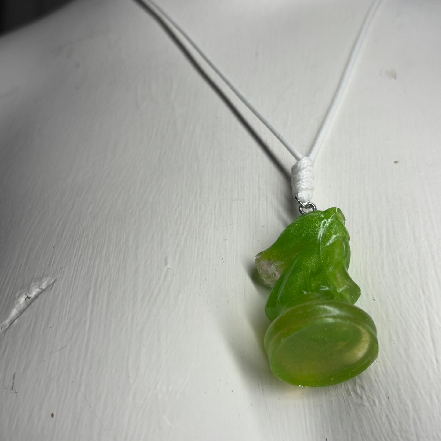 Green Knight - Handmade Resin Chess Necklace