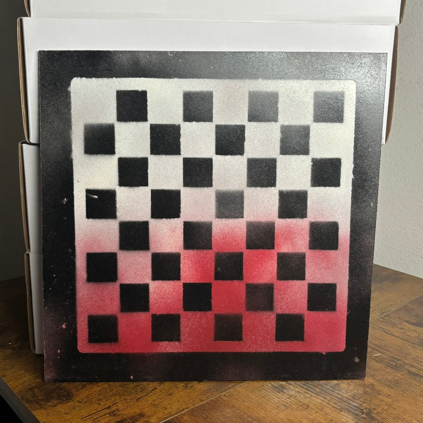 Cream Red - Painted Chess Board