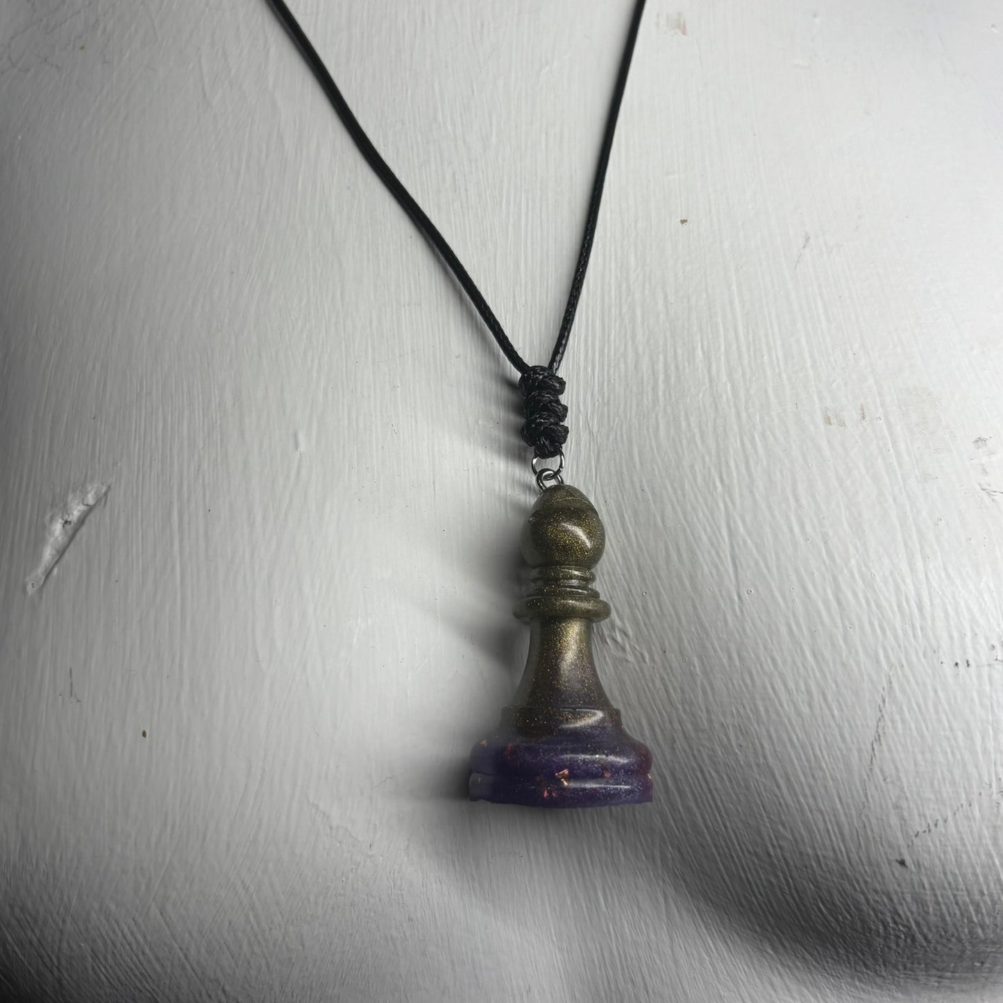 Royal Dark Green Bishop - Handmade Resin Chess Necklace