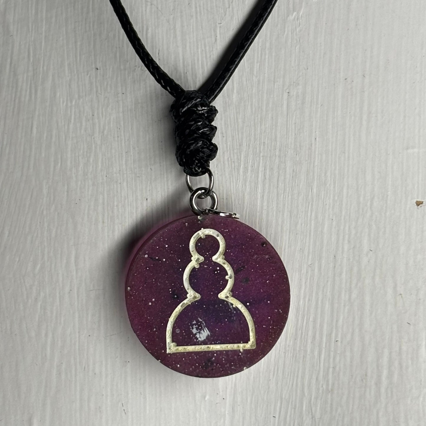 Simple Purple Pawn - Handmade Resin Chess Necklace