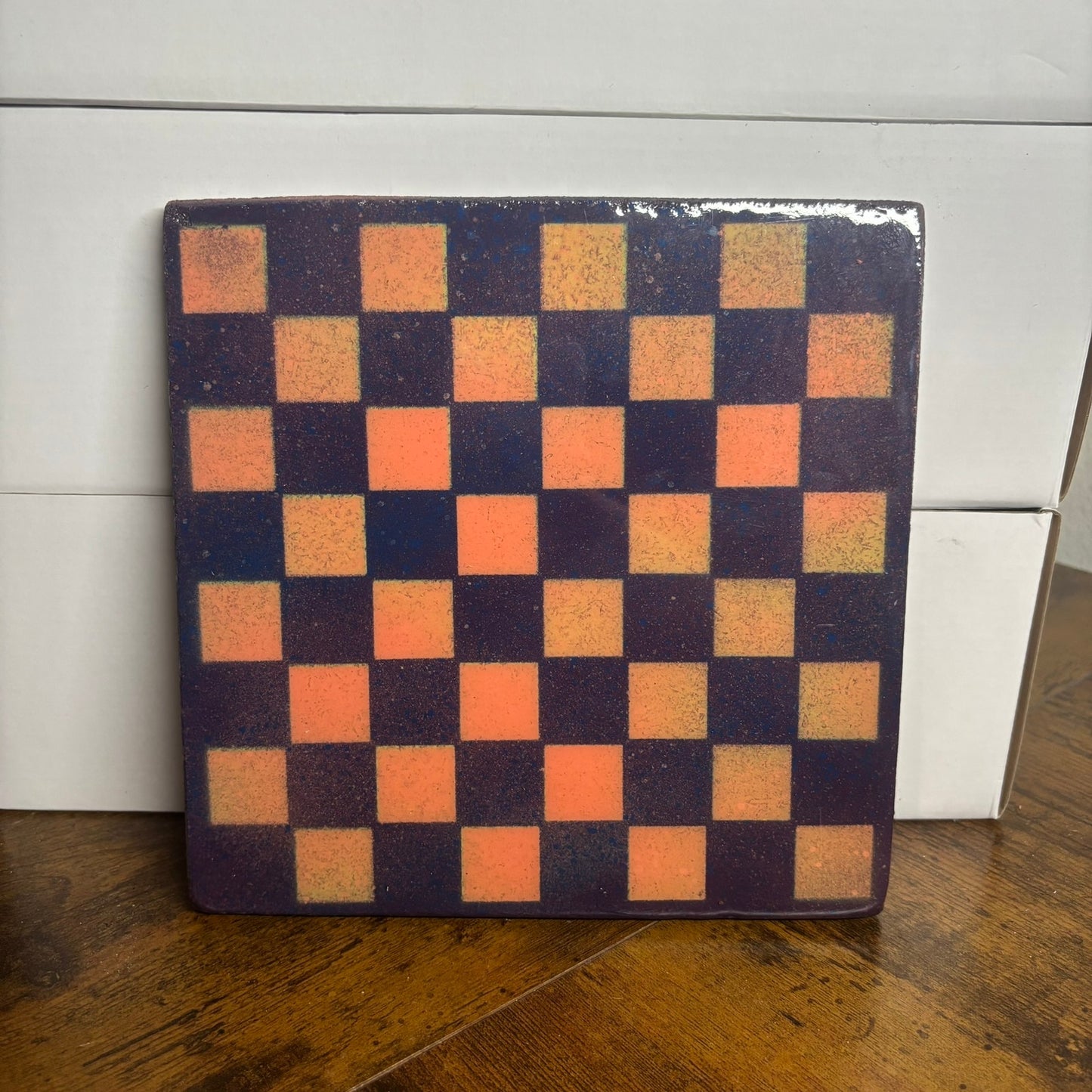 Purple & Orange - Resin Coated Chess Board