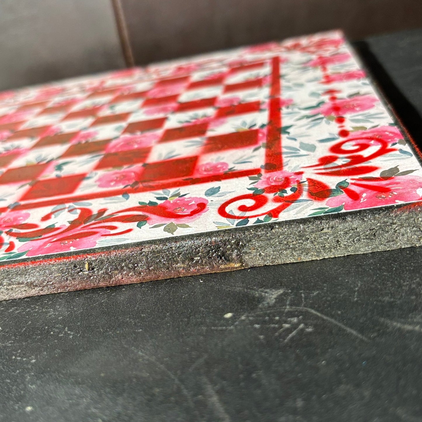 Splendid Pink & Red - Scrapbook Chess Board