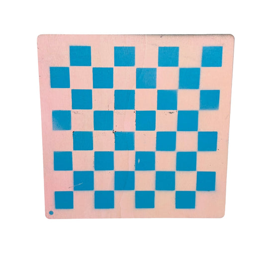 Light Pink Blue - Painted Thin Wooden Chess Board