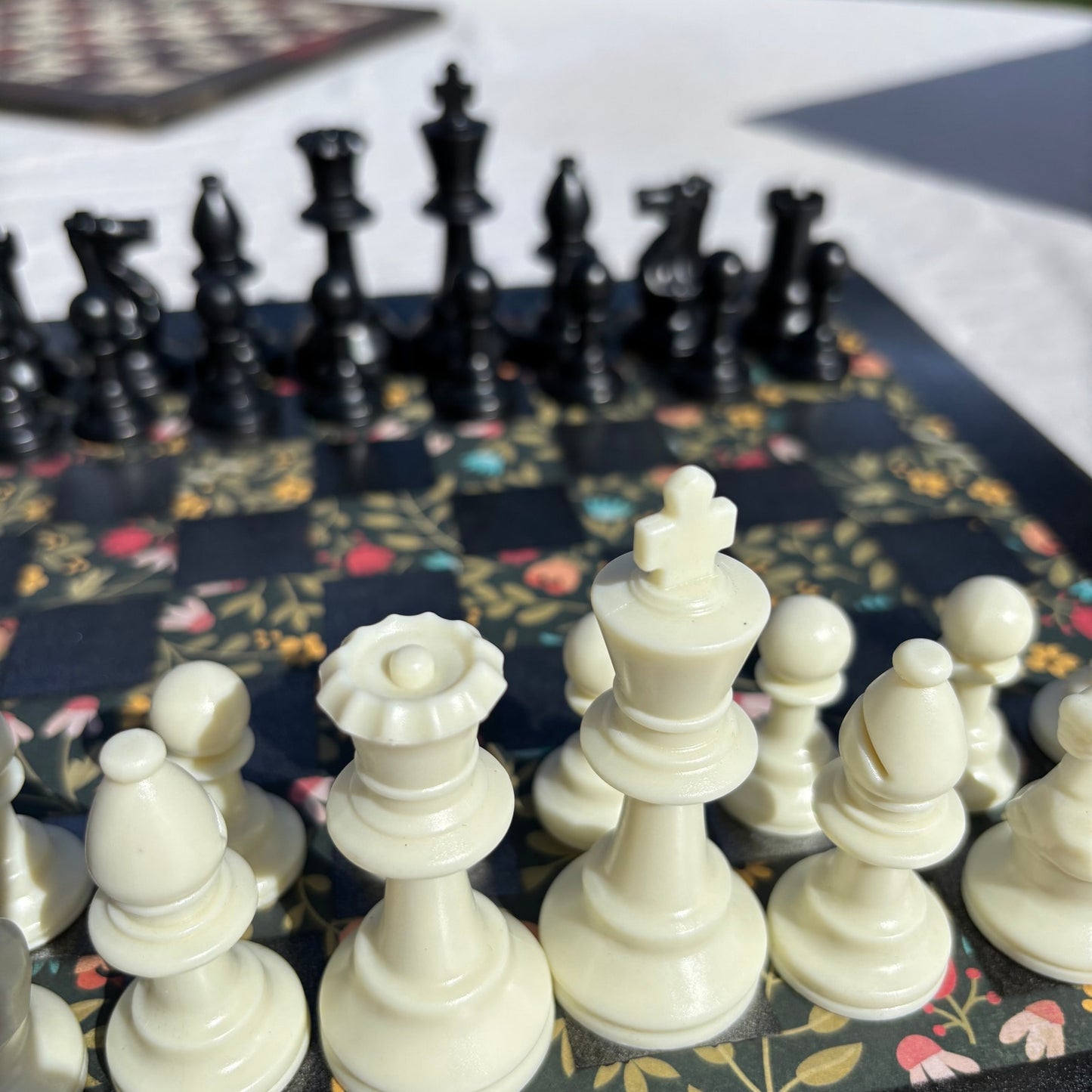 Vintage Flowers - Scrapbook Chess Set