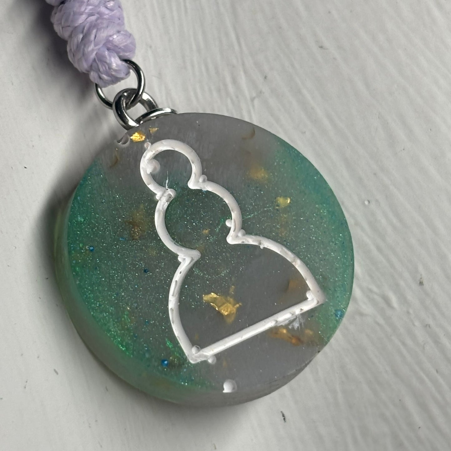 Crystal Green Pawn - Handmade Resin Chess Necklace