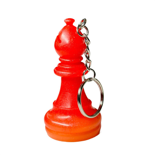 Fire Red Bishop - Handmade Resin Keychain - Large Edition