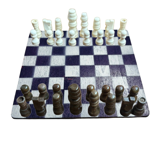 Dark Purple & White - Mini Chess Set