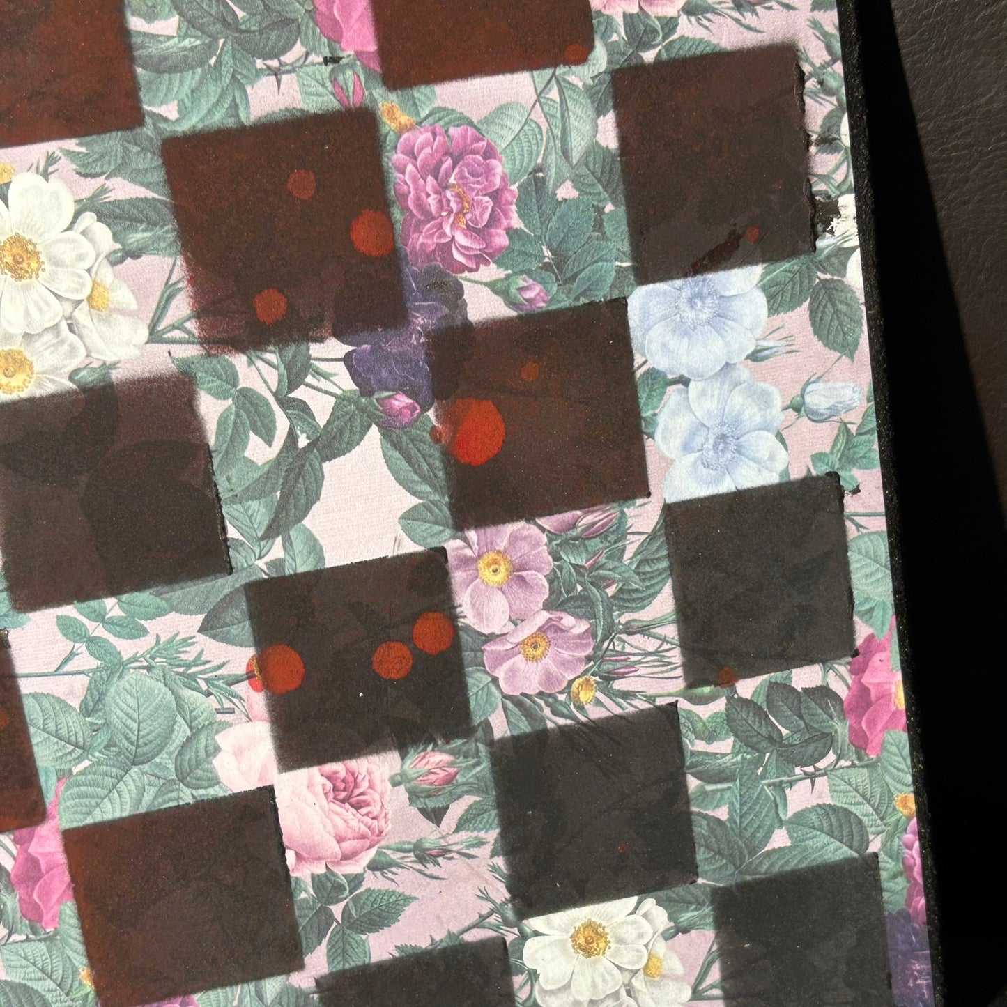 Vintage Flowers - Scrapbook Chess Board