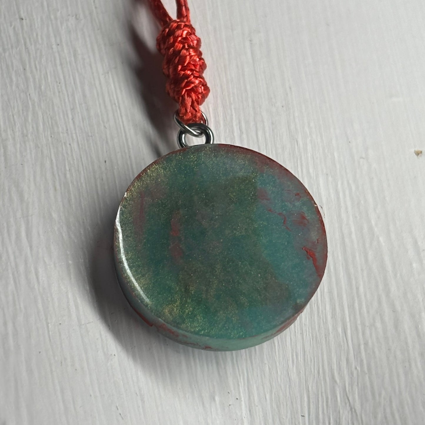 Christmas Colored Rook - Handmade Resin Chess Necklace