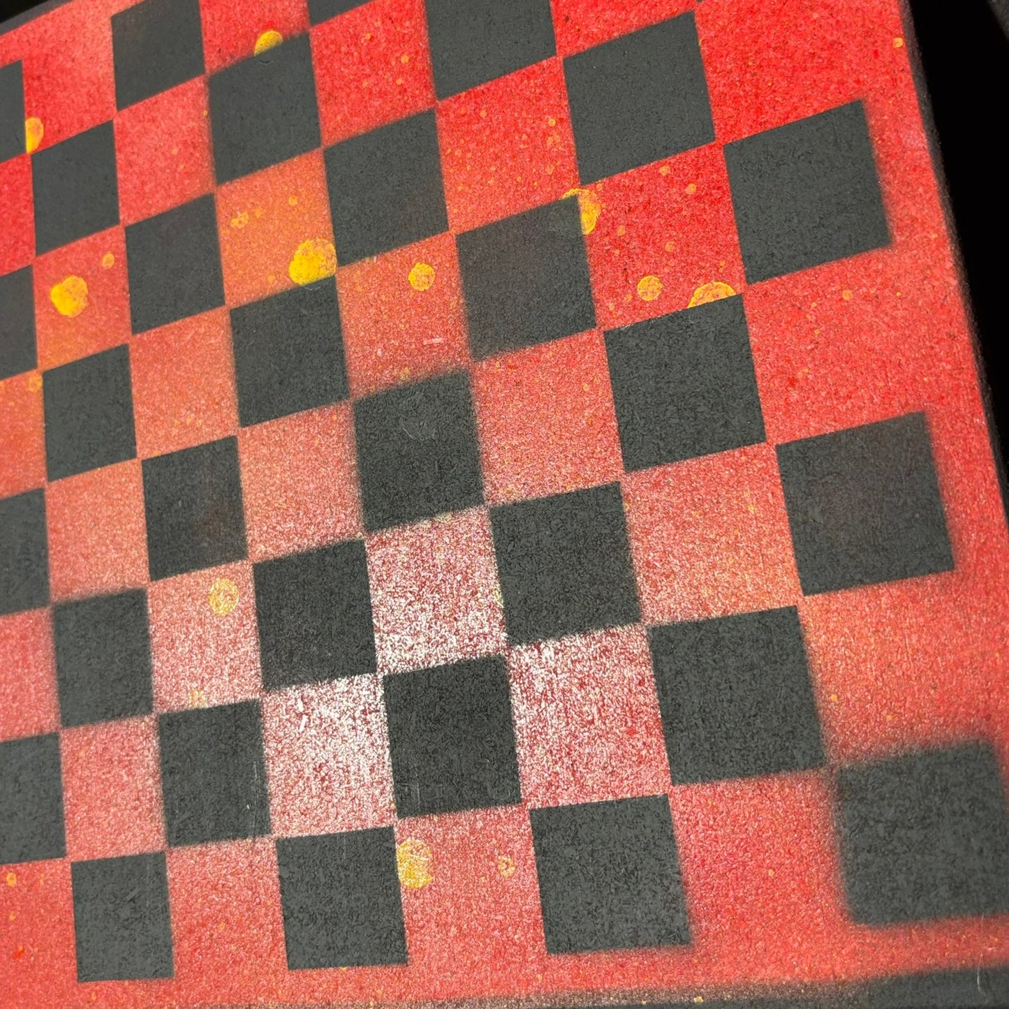 Black & Red - Painted Chess Board