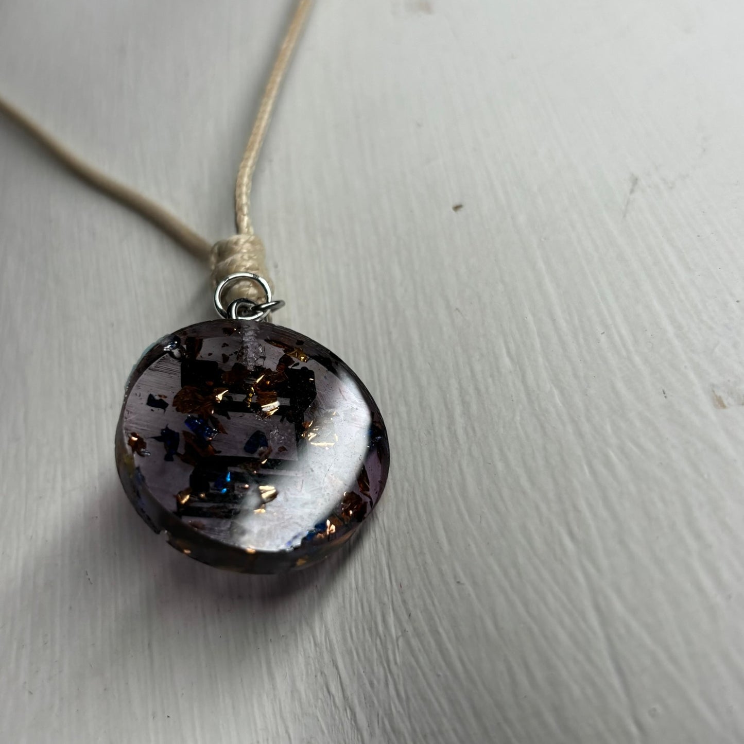 Cream Translucent Rook - Handmade Resin Chess Necklace