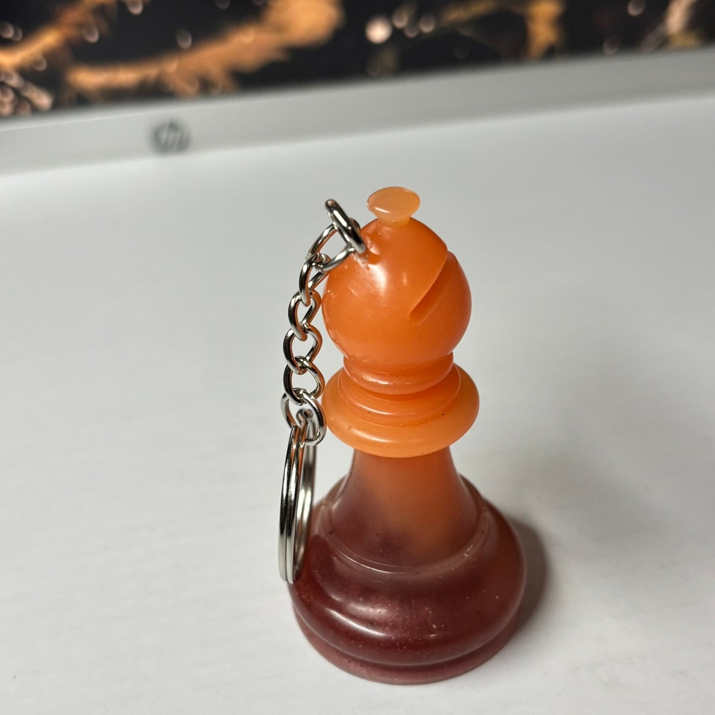 Simplistic Orange - Handmade Resin Keychain - Large Edition