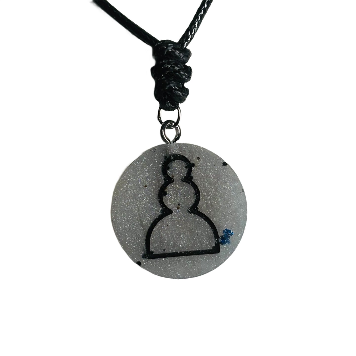 Silver Pawn - Handmade Resin Chess Necklace