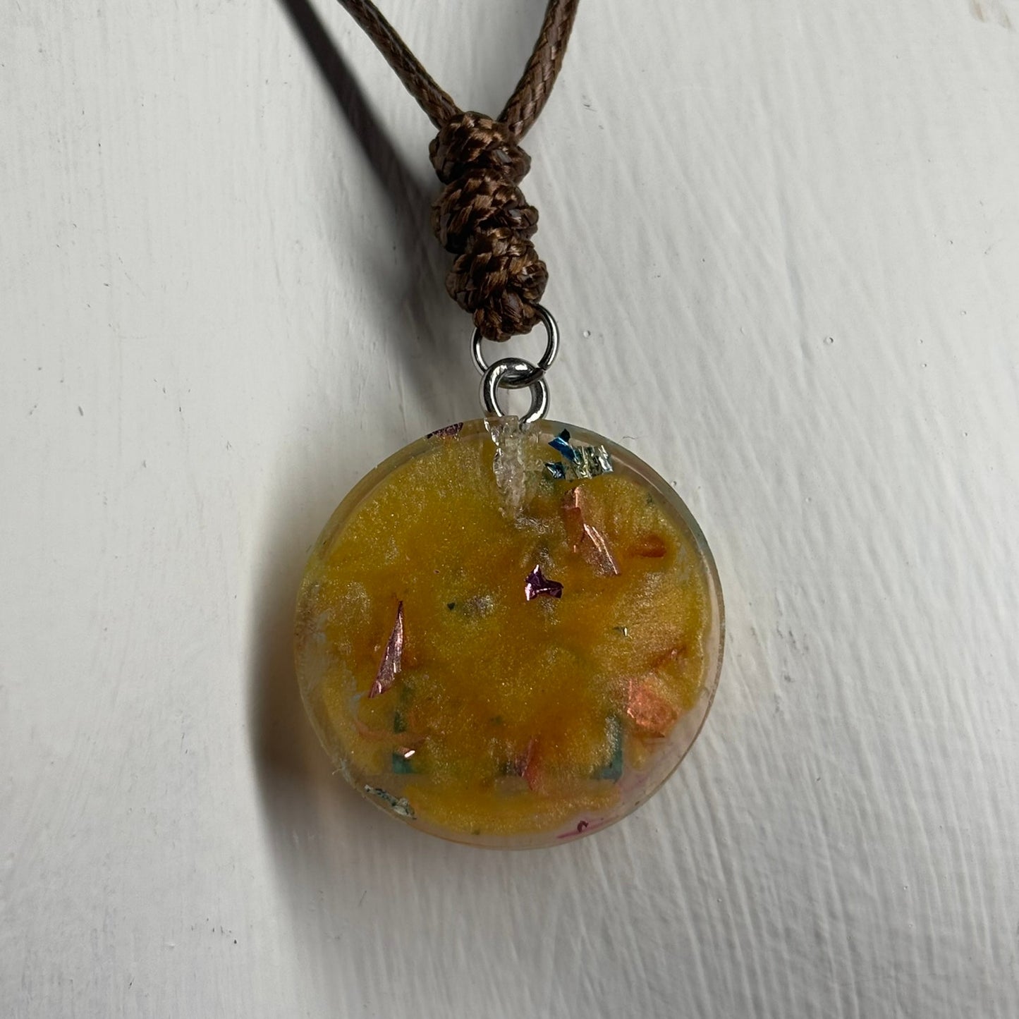 Royal Yellow Pawn - Handmade Resin Chess Necklace