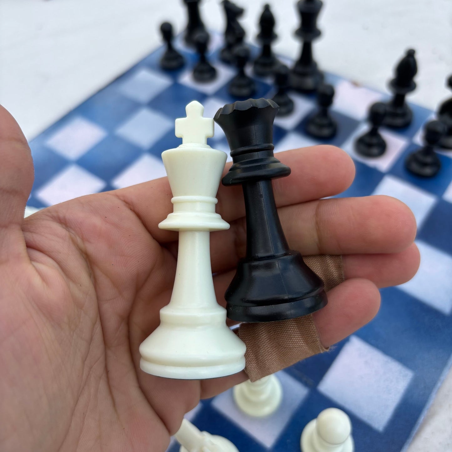 Blue & Pink - Painted Chess Set