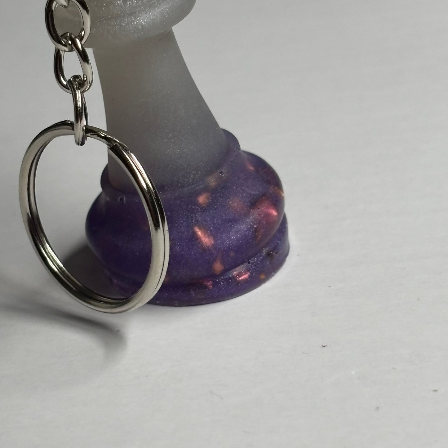 Purple/White King - Handmade Resin Keychain