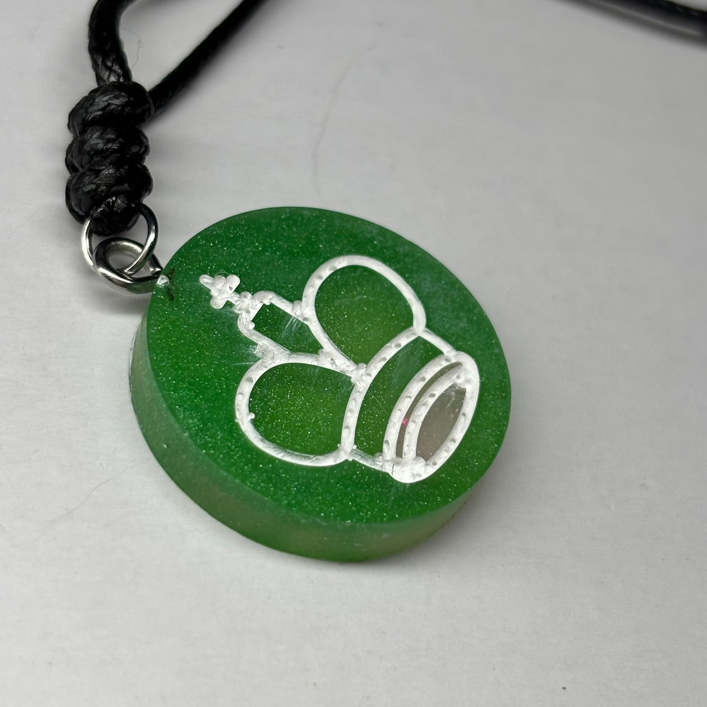 Green King - Handmade Resin Chess Necklace