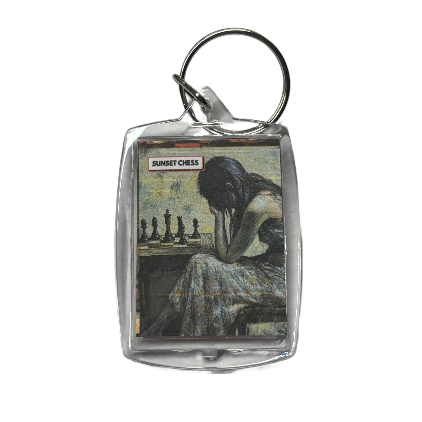 Sad Girl - Chess  Photo Keychain