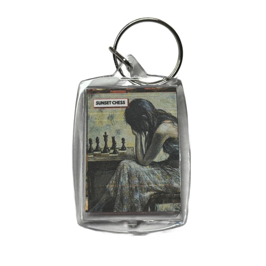 Sad Girl - Chess  Photo Keychain